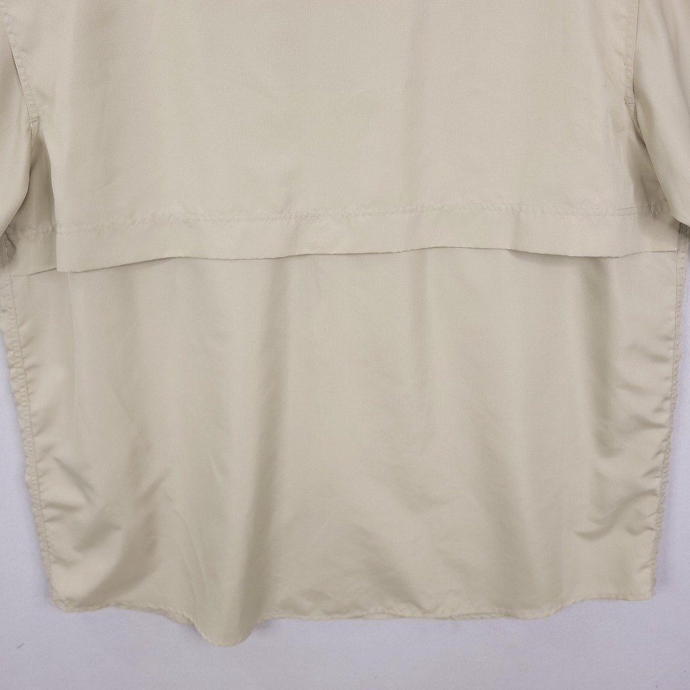 AFTCO Shirt Mens 2XL Tan Short Sleeve Fishing Vented Button Front Polyester - Picture 7 of 10